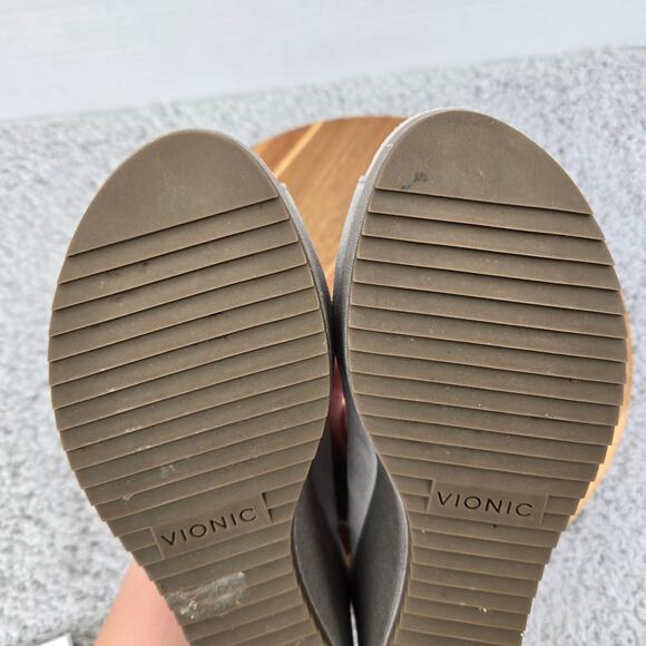 Vionic Trixie Toffee Light Grey Suede Platform Slingback Wedge Sandal Womens 9 - Picture 12 of 15